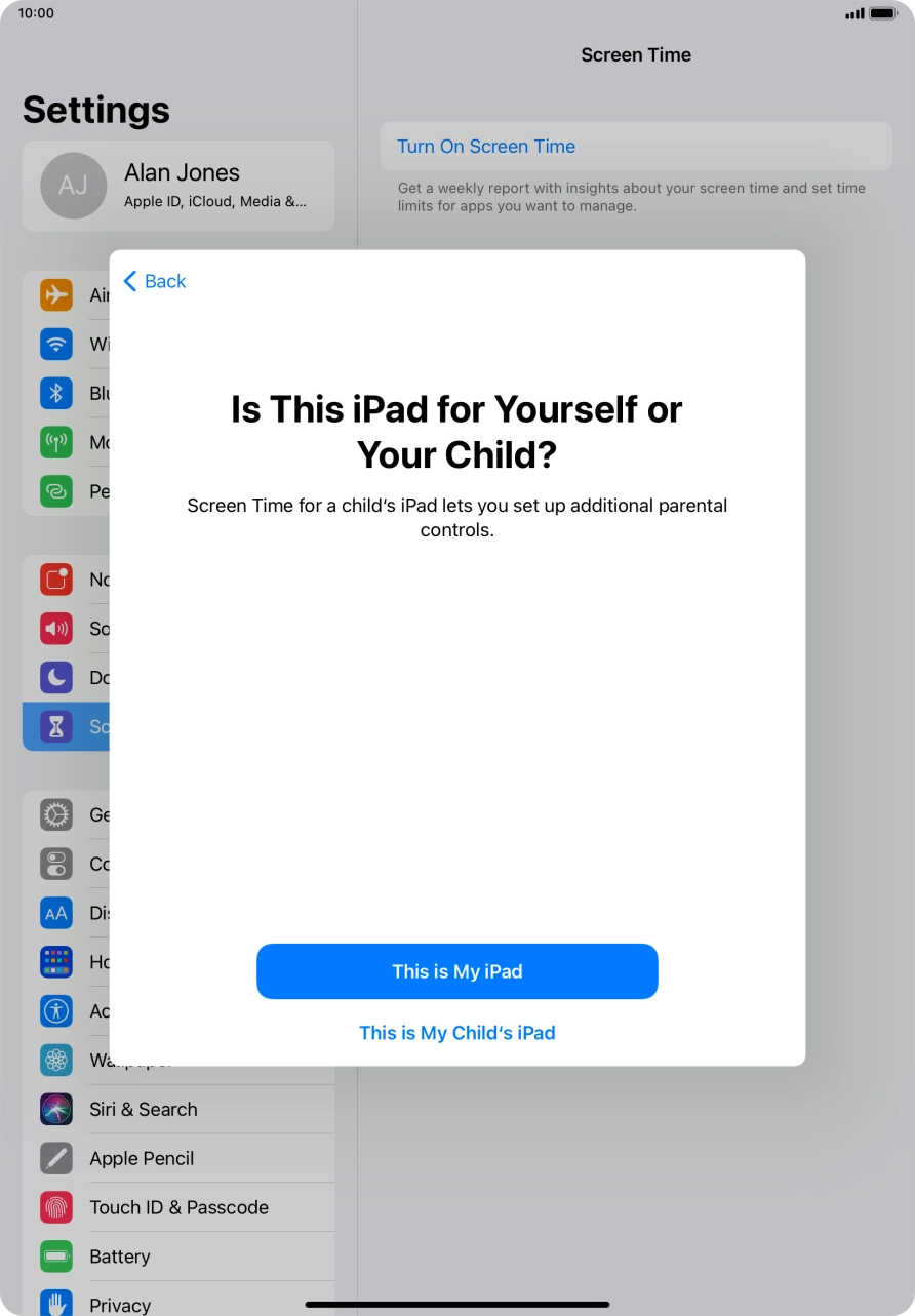 Press This is My iPad.