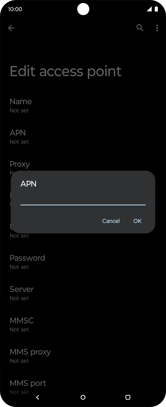 Key in telstra.wap and press OK.