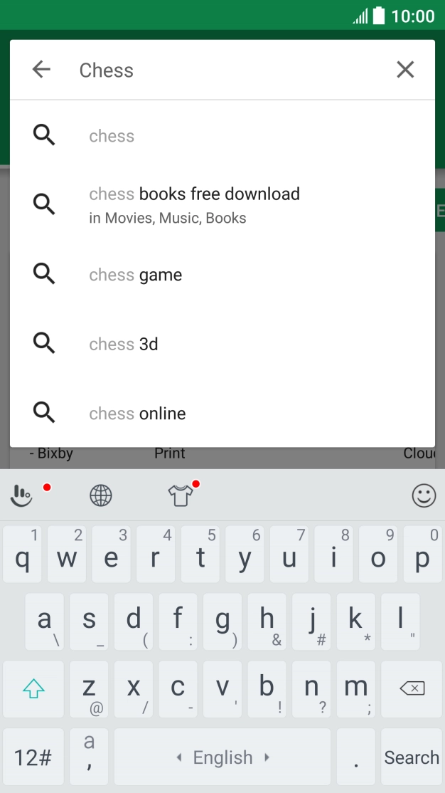 Key in the name or subject of the required app and press Search.