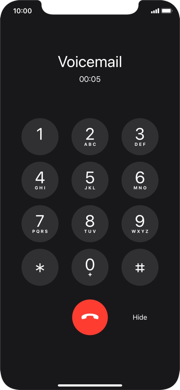 Press the end call icon to end the call.