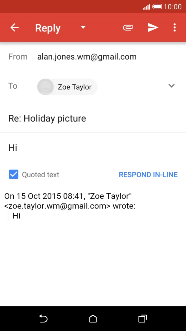 Write the required text and press the send icon.