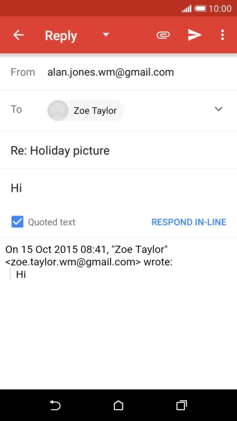 Write the required text and press the send icon.