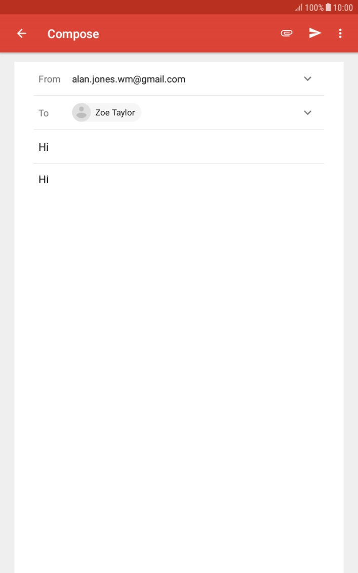 Write the required text and press the send icon.