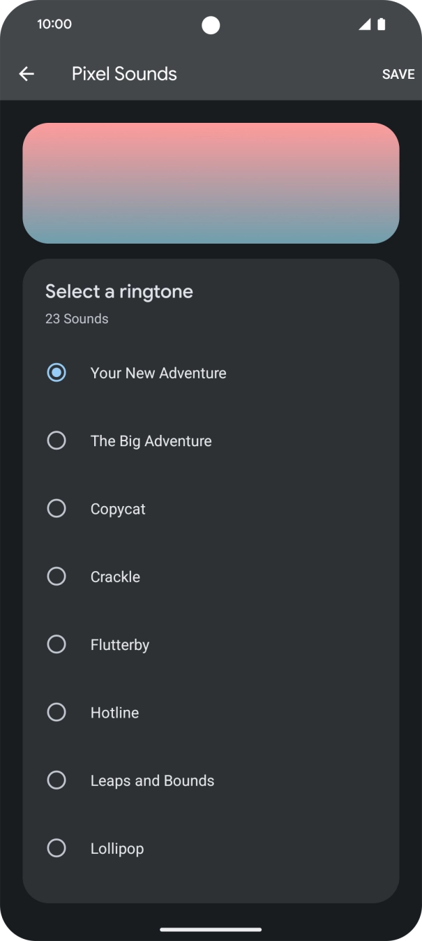 Press the different ring tones to hear them.