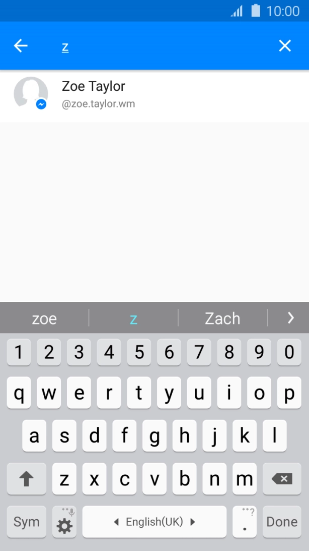Press the required contact.
