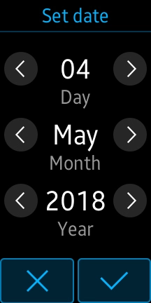 Press the arrows to set the date.