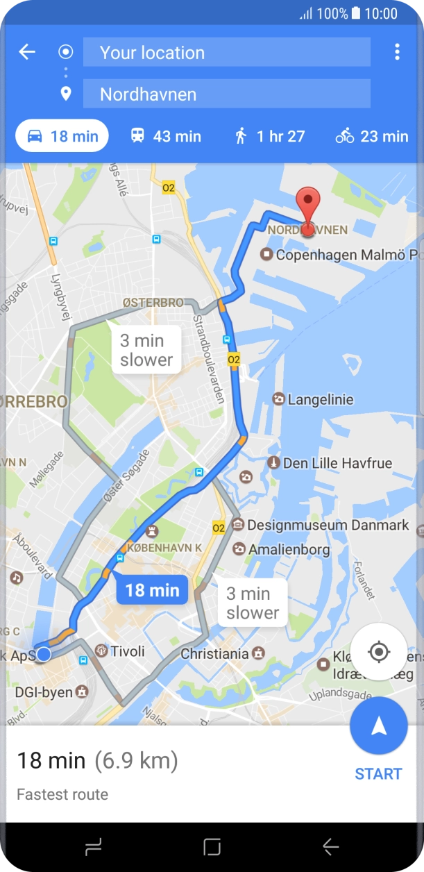 Press the required mode of transportation.