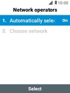 Select Automatically select network. Select Automatically select network.