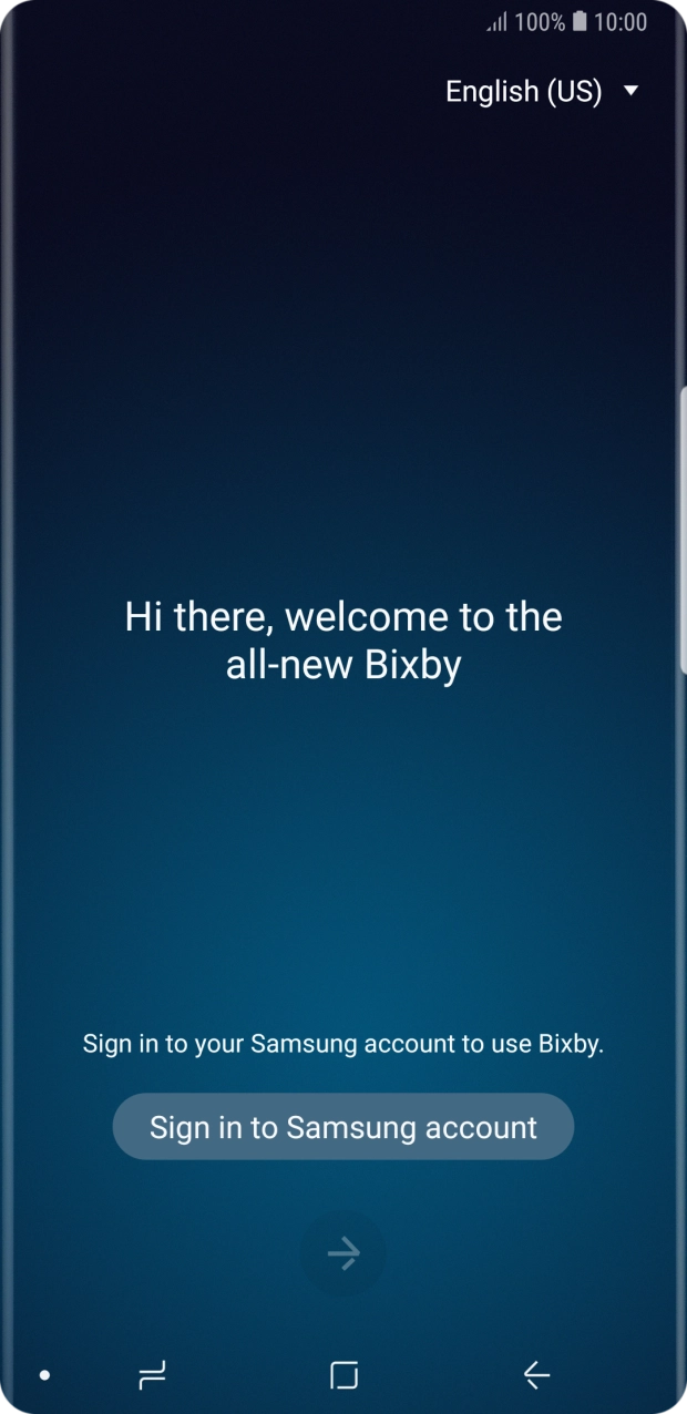 Press Sign in to Samsung account.