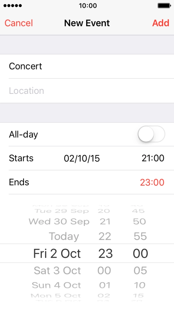 Key in further information, if required, and press Add.