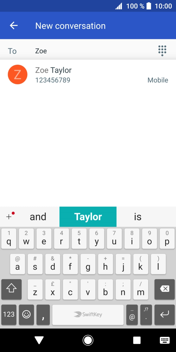 Press the required contact. Press the required contact.