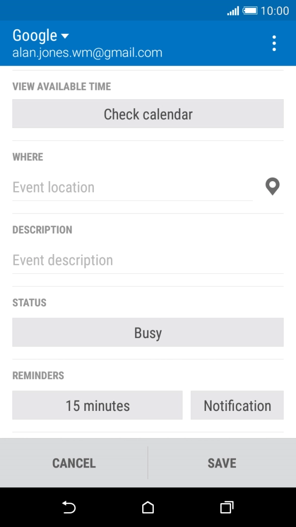 Press the field below 