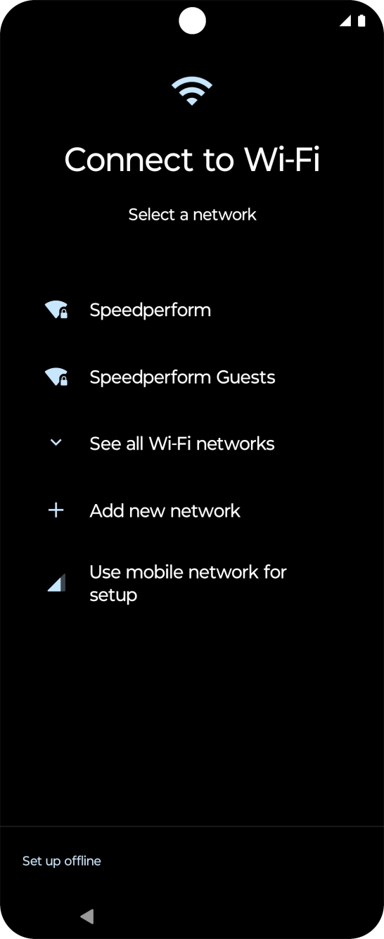 Press the required Wi-Fi network.