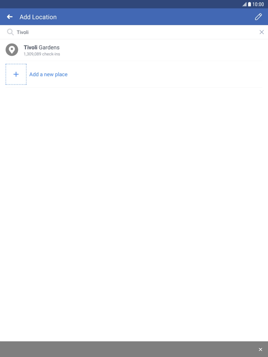 Press the required location.