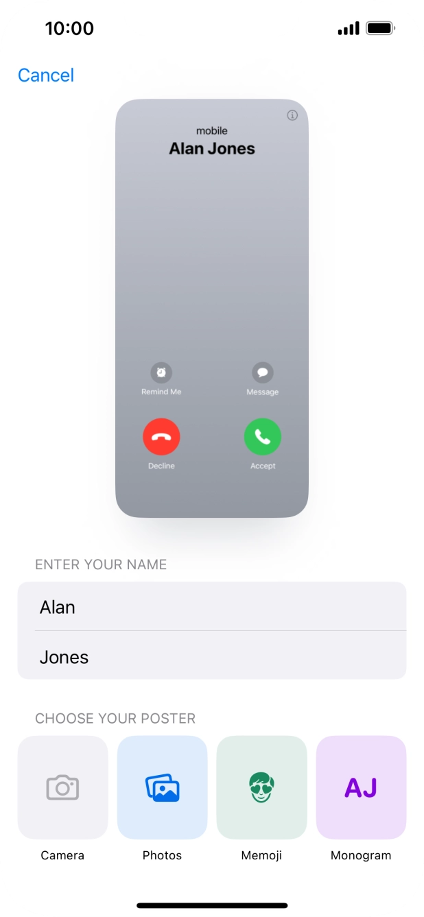 Press the required category and follow the instructions on the screen to select and save the required picture to your Contact Poster. Press the required category and follow the instructions on the screen to select and save the required picture to your Contact Poster.