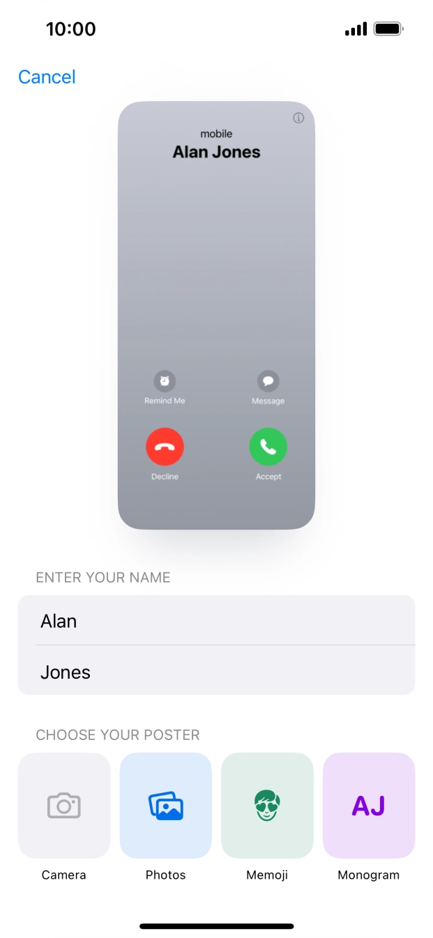 Press the required category and follow the instructions on the screen to select and save the required picture to your Contact Poster. Press the required category and follow the instructions on the screen to select and save the required picture to your Contact Poster.