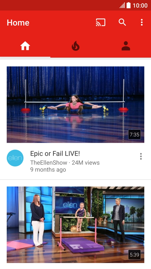 Press the profile icon.