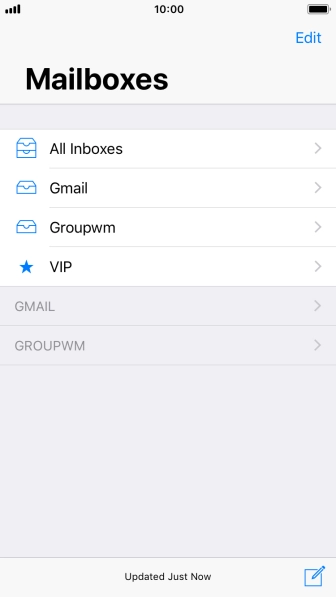 Press the required email account.