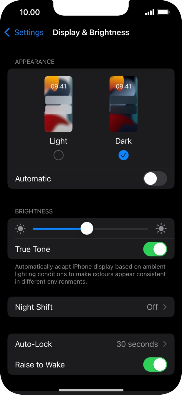 Press the indicator next to 