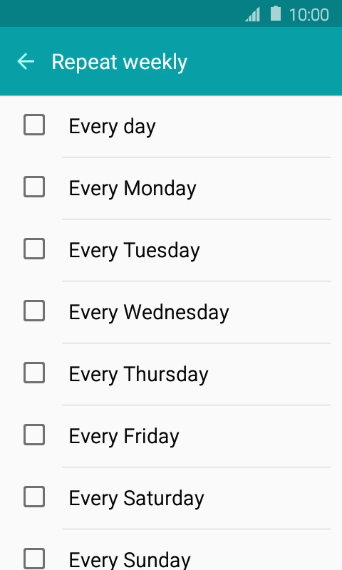 Press the required days to select them.