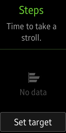 The number of steps for the day is displayed on the screen.