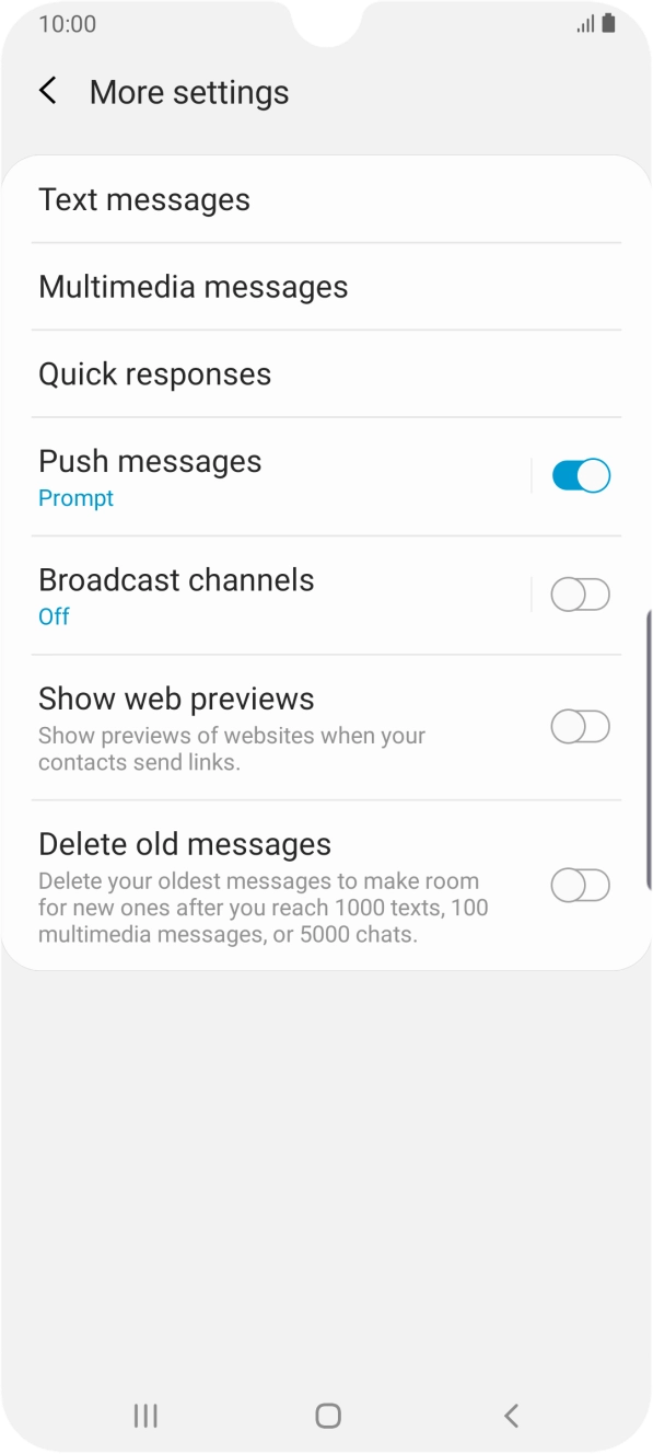 Press Text messages.
