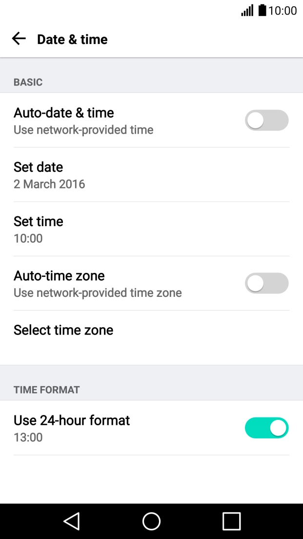 Press Auto-date & time to turn on the function.