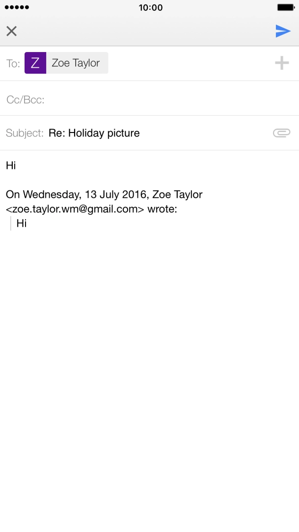 Press the send icon.