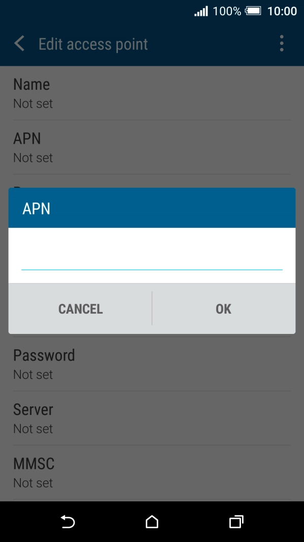 Key in telstra.wap and press OK.