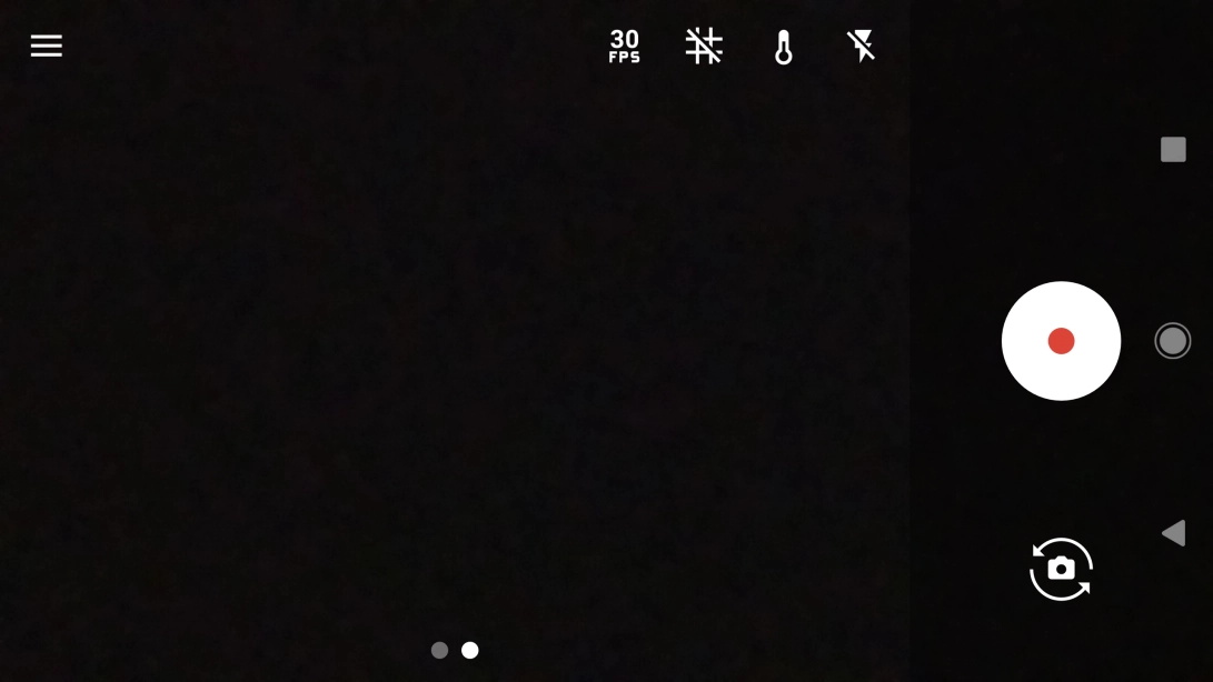 Press the video light icon.