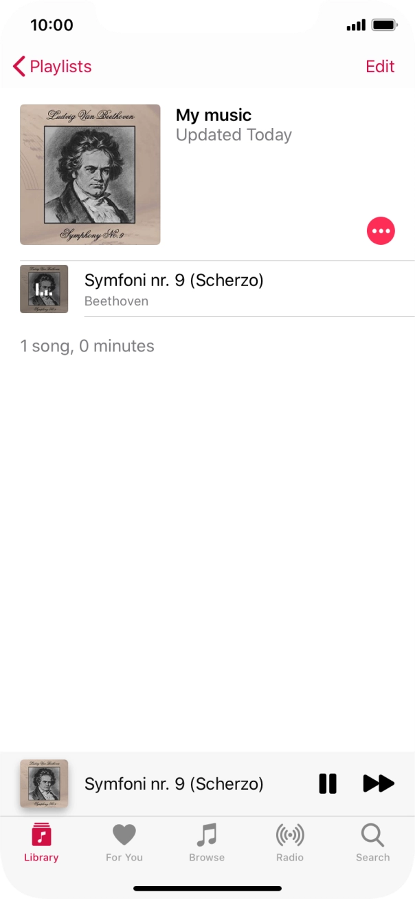 Press the song title.