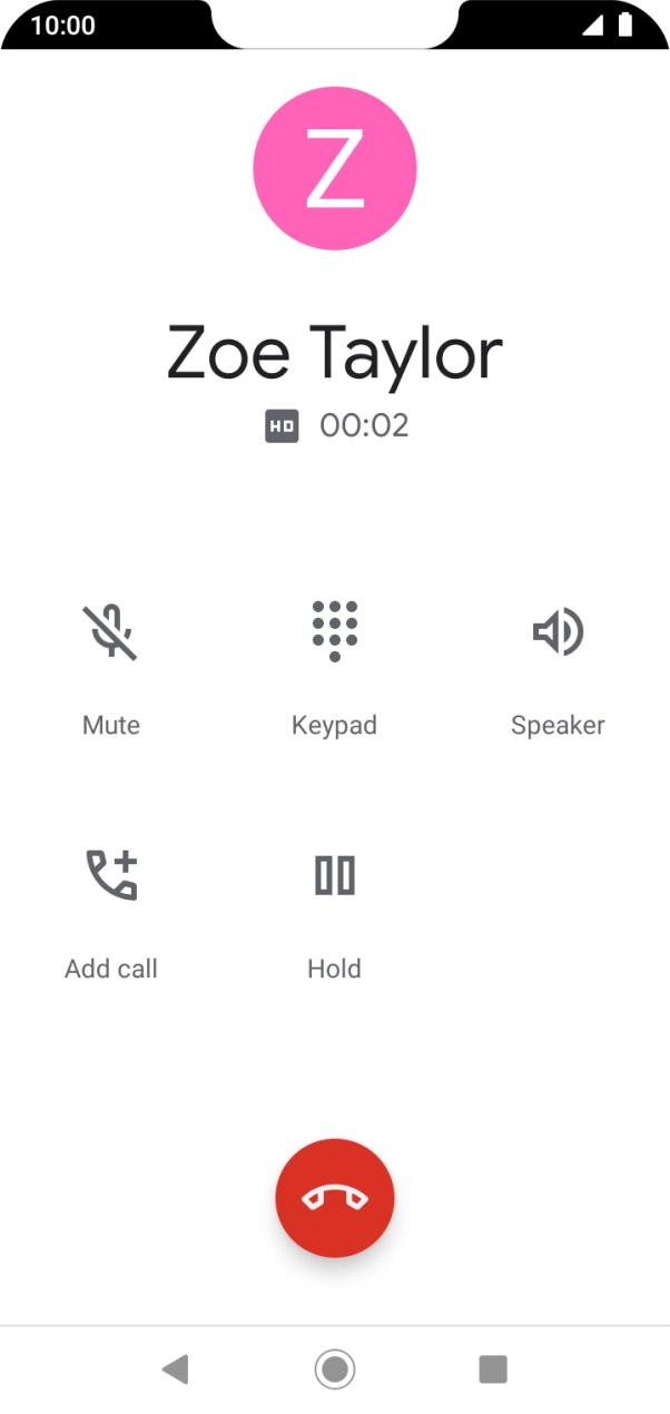 Press the end call icon.