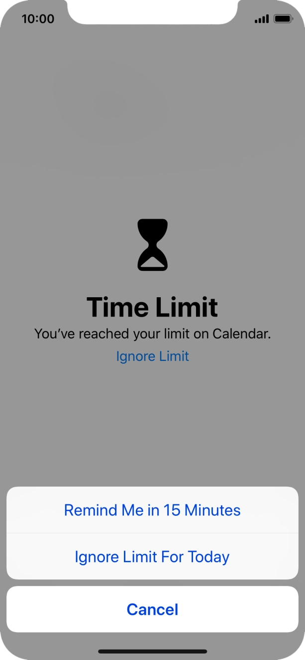 Press the required setting.