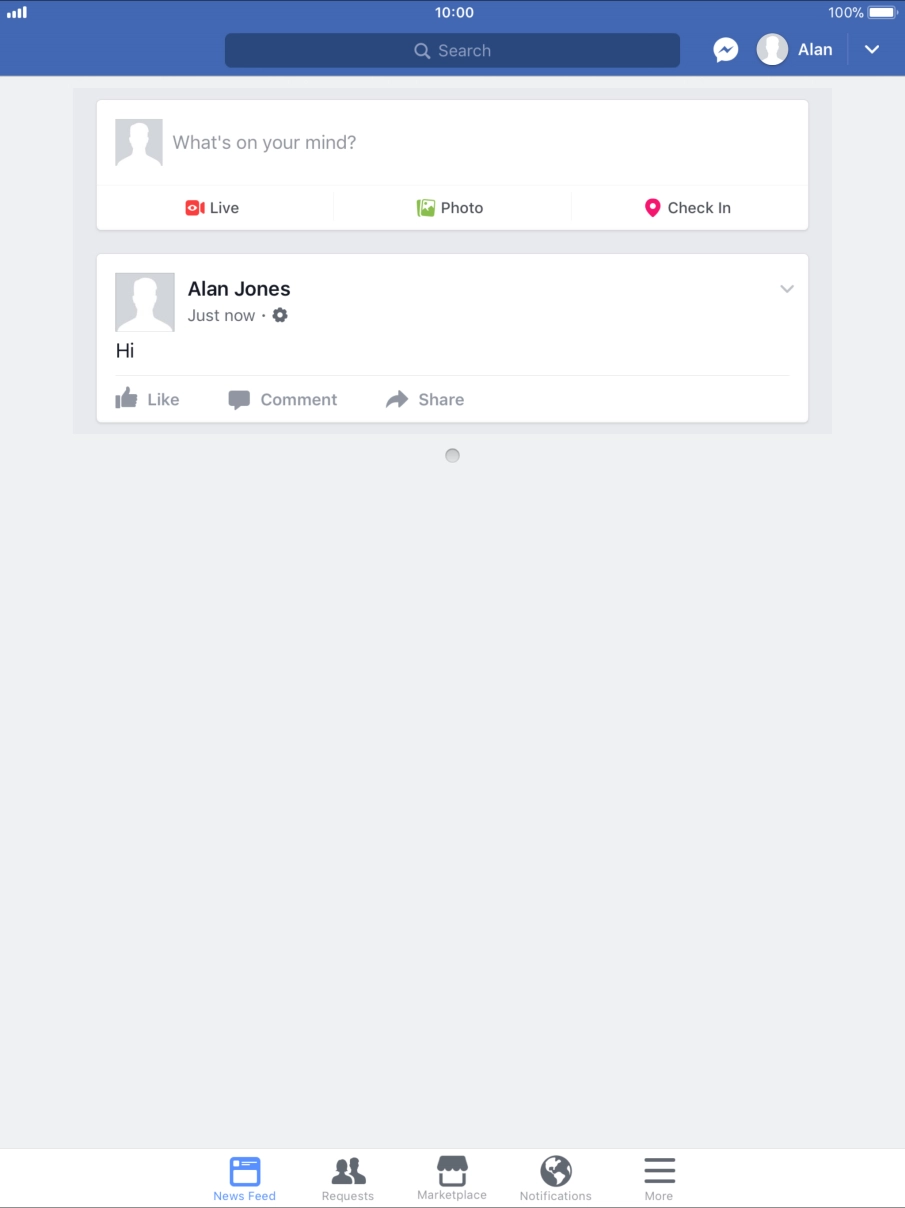 Press the text input field.