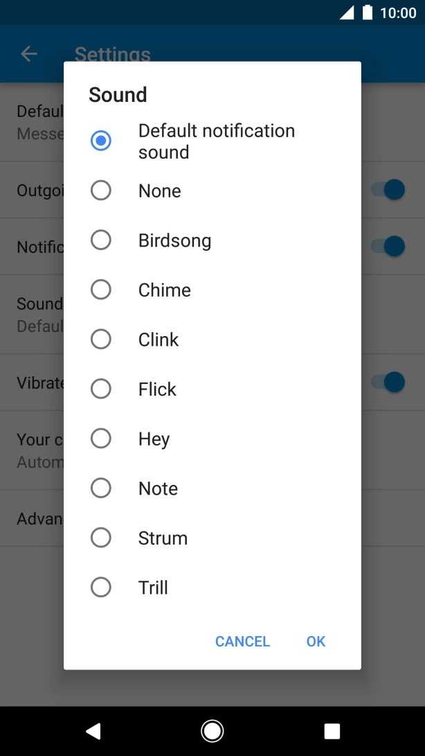 Press the different message tones to hear them.