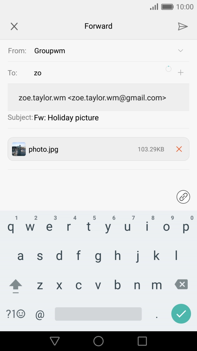 Key in the first letters of the recipient's name and press the required contact.