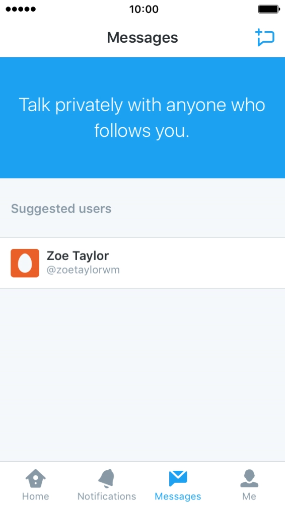 Press the new message icon.