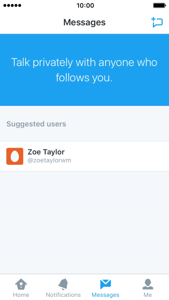 Press the new message icon.