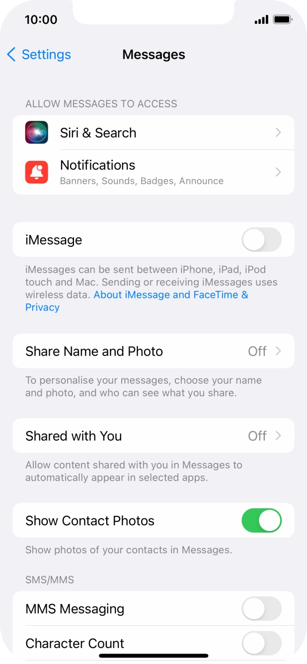 Press the indicator next to 