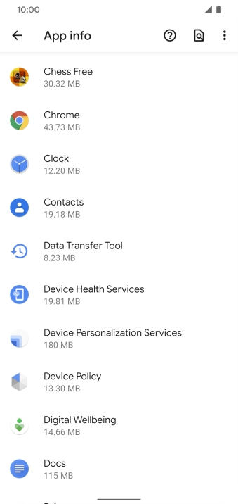 Press the required app. Press the required app.