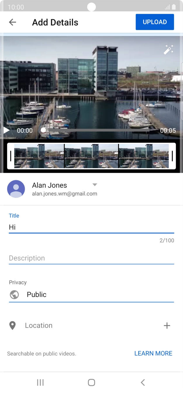 Key in the required text and press UPLOAD.