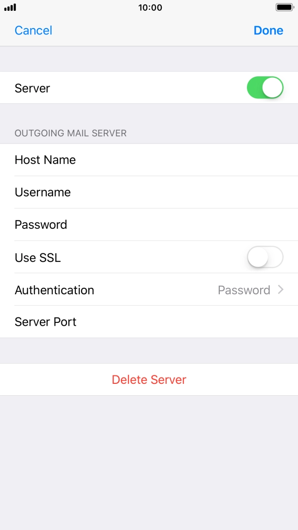 Press Server Port and key in 465.