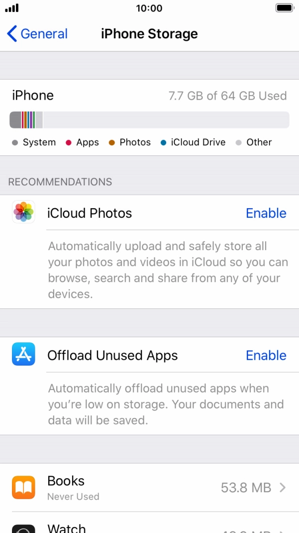 Press the required app.