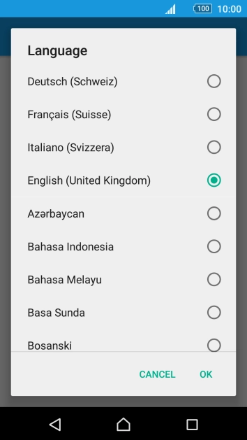 Press the required language.