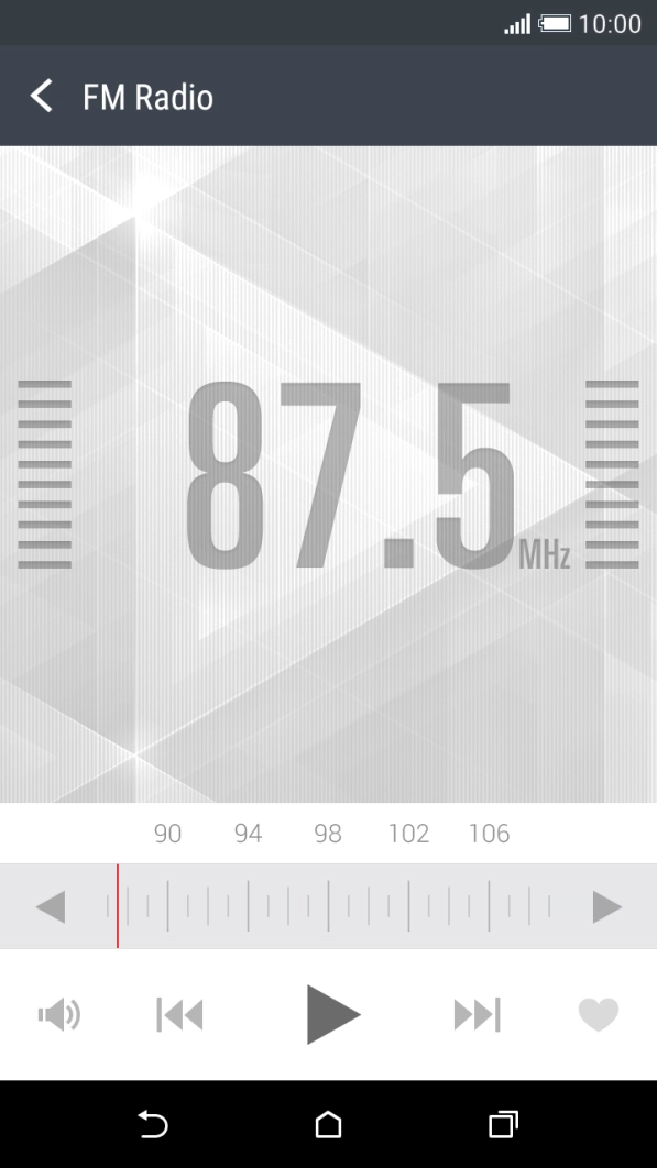 Press the power on icon and wait while the radio searches for channels.