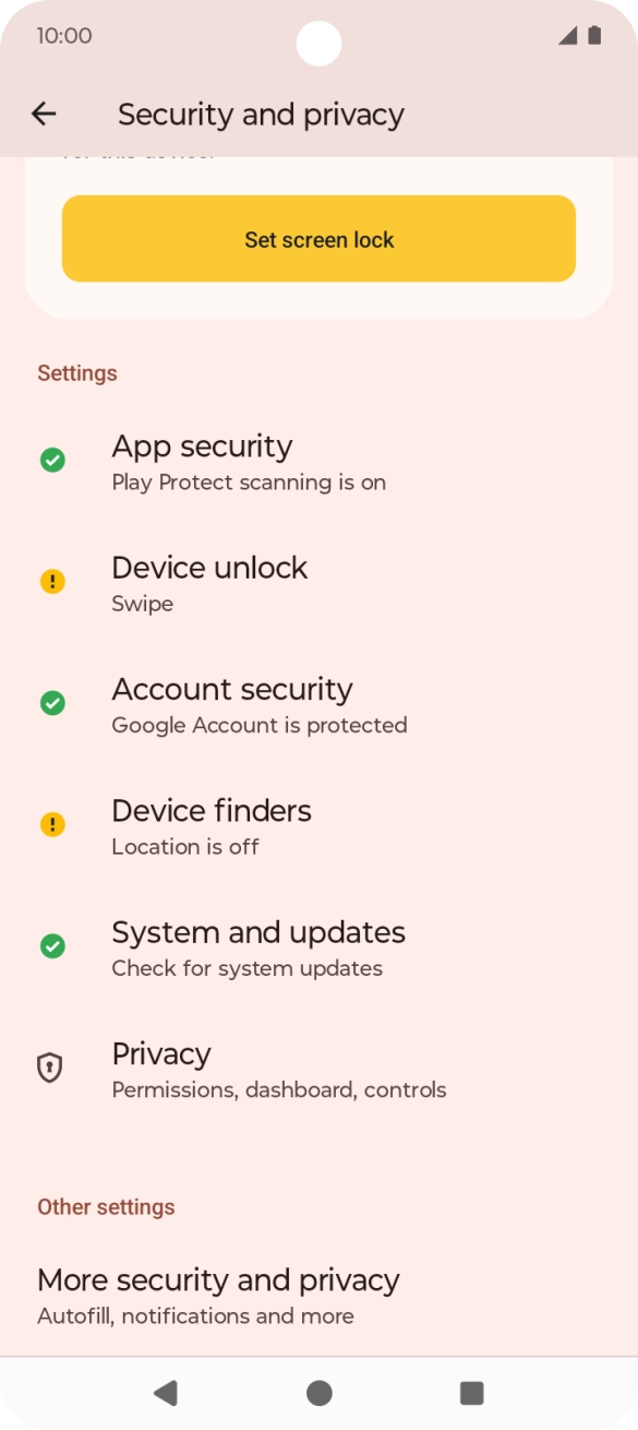 Press Device unlock.