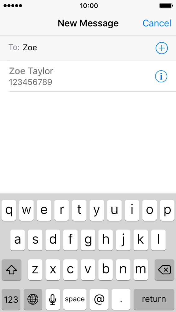 Key in the first letters of the recipient's name and press the required contact.