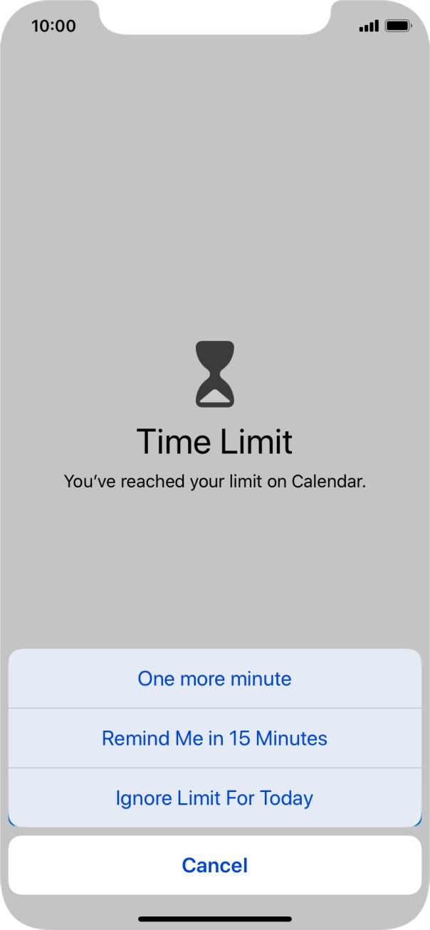 Press the required setting.