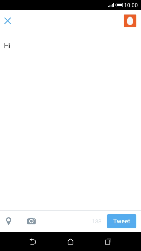 Write the required text and press Tweet.