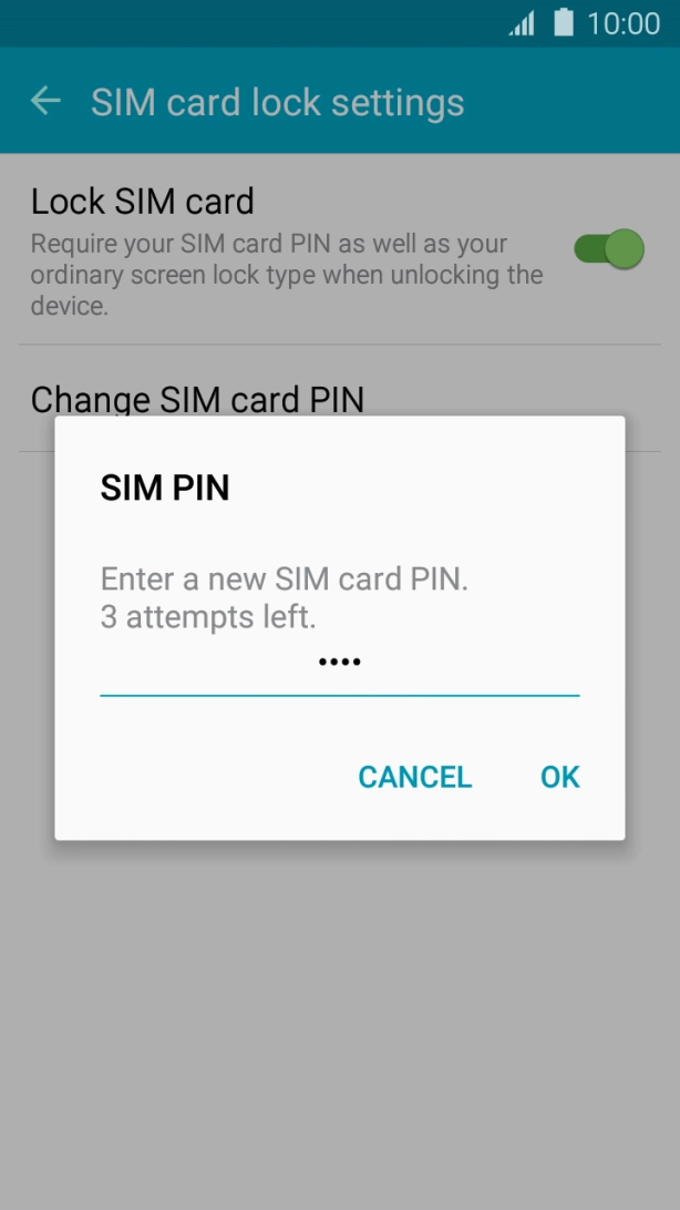 Key in a new four-digit PIN and press OK.
